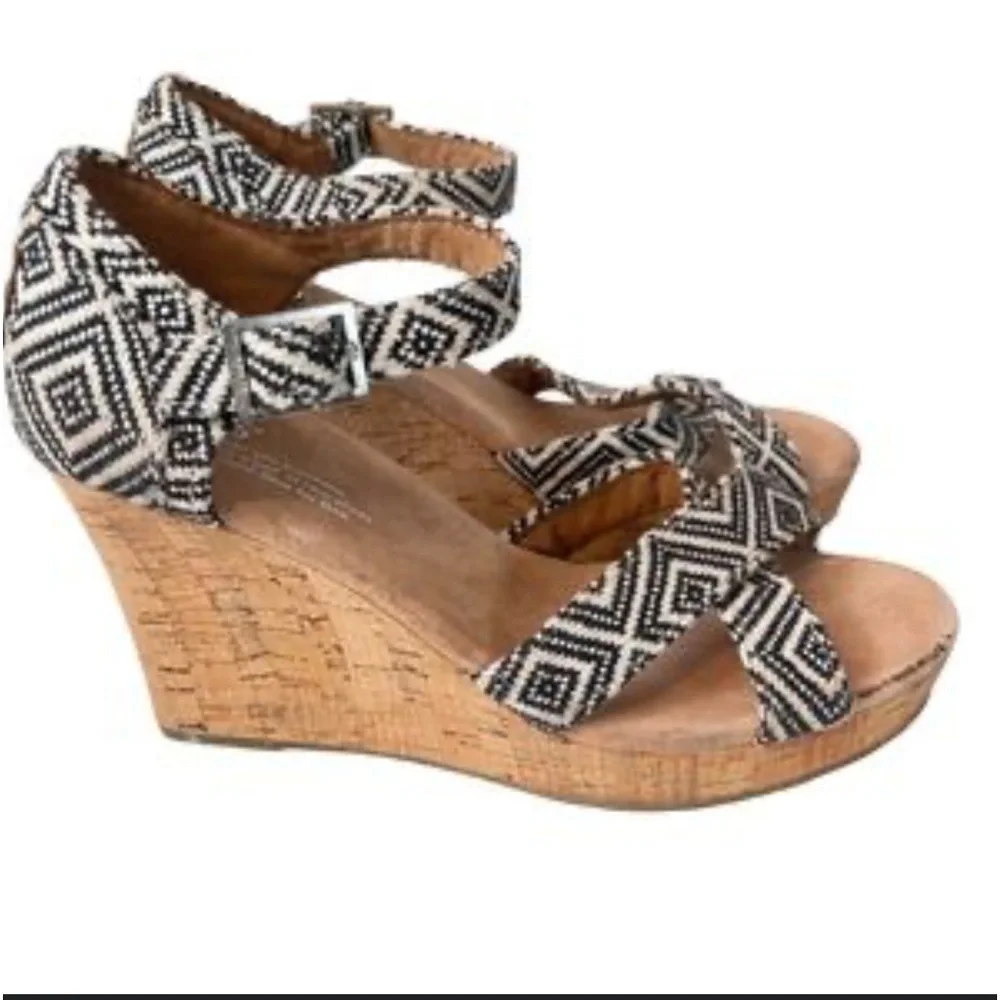 LIKE NEW Toms | Sienna Cork Wedge Strappy Sandal W 10